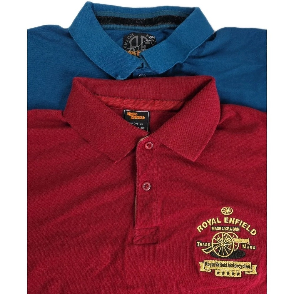 Royal Enfield Bullet 350 Motorcycle Men's Size‎ 2XL Polo Shirt SS- LOT OF 2